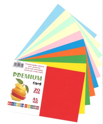 Premium Craft Card A5 Brights and Pastels ABAP20