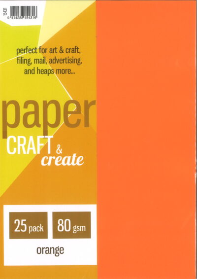 Craft & Create Paper 25pk Orange - 15431