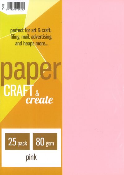 Craft & Create Paper 25pk Pink - 15433